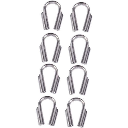 8pcs Stainless Cable Clamps Thimble Rigging for Cable Fixing Workpiece Wire