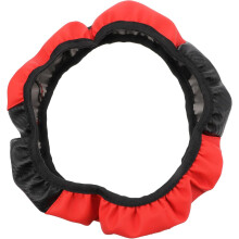 Lenkradbezug aus Kohlefaser, schwarz-rot, elastisches Band, universeller Lenkradschutz für Autos