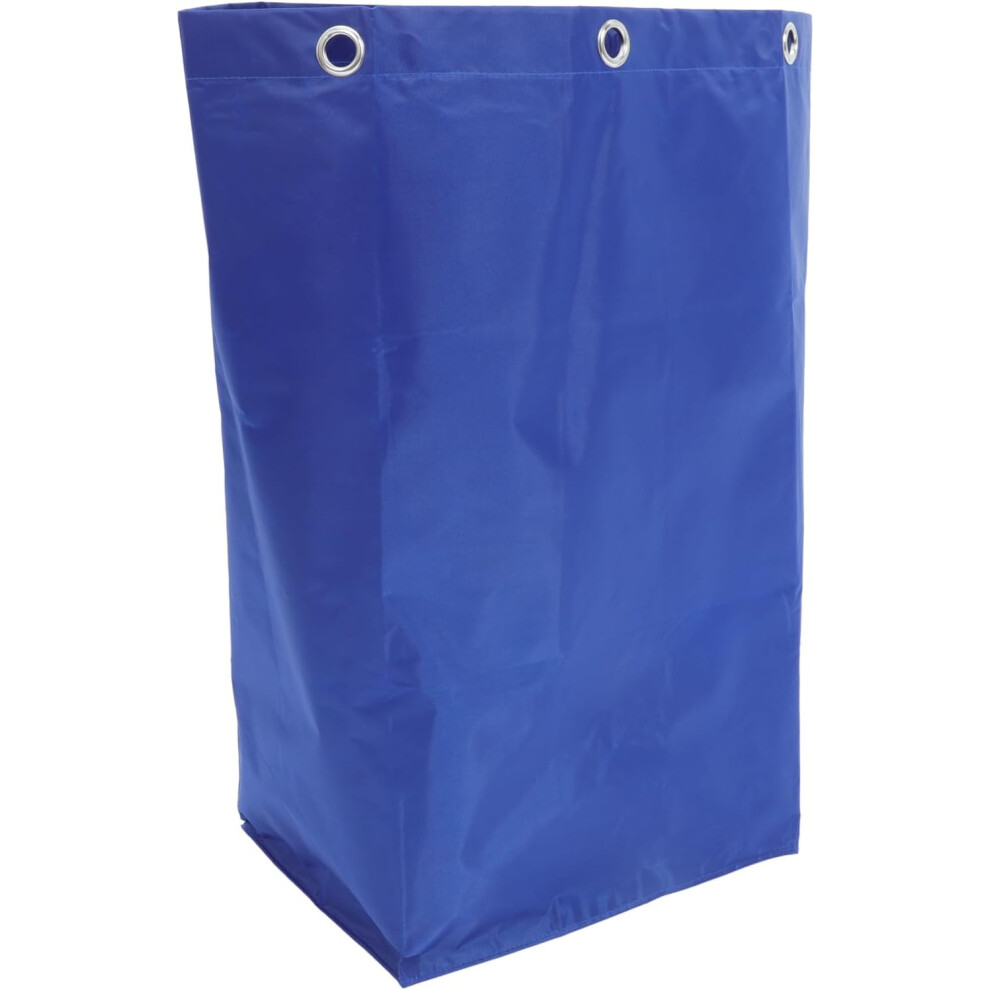 Heavy-Duty Janitorial Cleaning Cart Bag, Thickened Canvas Housekeeping Trash Collection Bag Blue 8781025120288