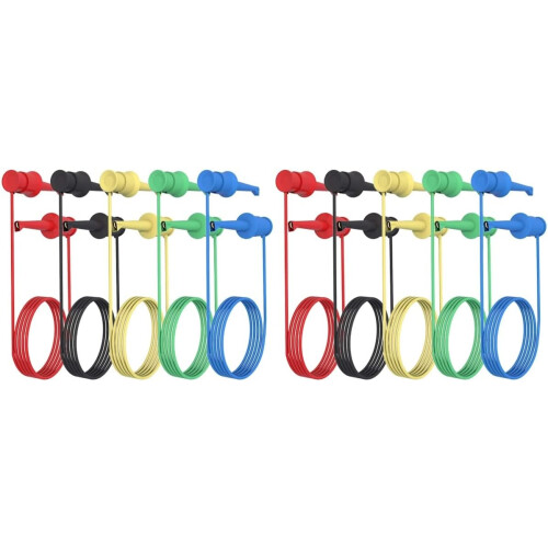 10pcs Test Wires for Electrical Test Dual Ic Hook Wire Includes Grabber for Multimeter Probes
