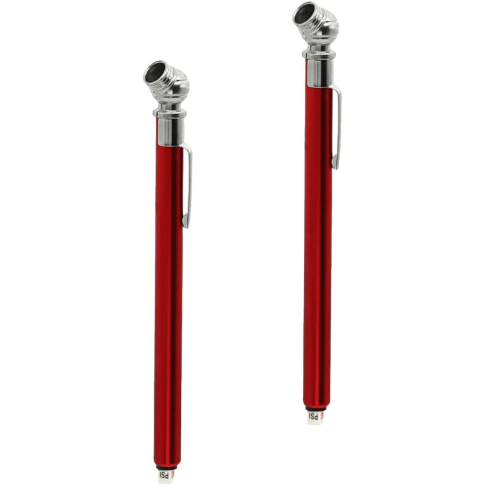 2Pcs Tire Pressure Gauge Pencil Style For Cars Trucks Bicycles Car Tire Pressure Gauge Red 5455468556890