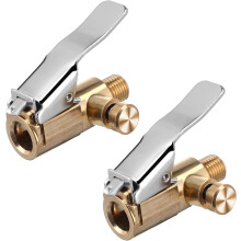 2 Stück Schnellanschluss-Reifenluftschlauch-Klemme mit gerader Schraube und Reifenfülldüsenadapter