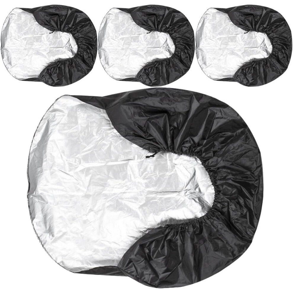 4Pcs Camper Spare Tire Covers Large 29-32In Uv Resistant Waterproof Wheel Covers Black 5455468481604