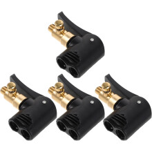 4 adaptateurs de buse de gonflage de pneu en laiton verrouillables avec valve de décompression, connecteur de pompe à air à clip
