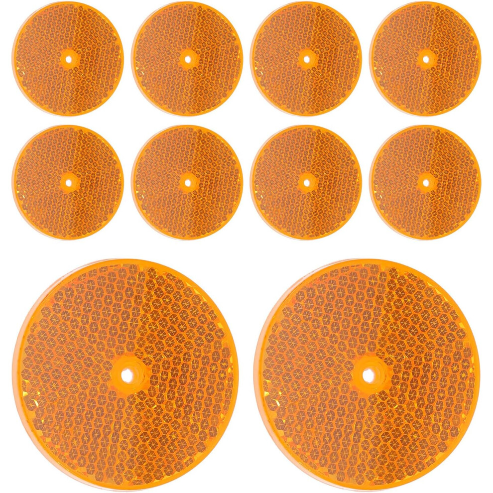 10Pcs Road Safety Reflective Warning Tape For Vehicles, Waterproof Auto And Trailer Reflectors Yellow 5455468552540