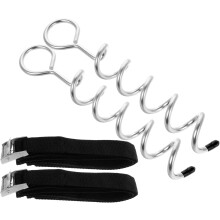 Heavy Duty Spiral Ground Anchors with 2. Strap round Head Stakes, Tent and Rv Awning Tie down Kit