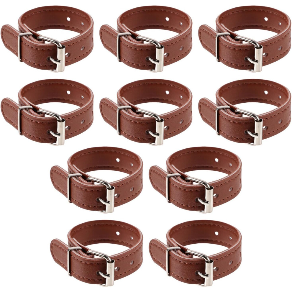 10Pcs Bike Basket Straps For Boy Girl's Bicycles Pu Leather Buckles Front Handlebar Rack Straps 5455468560507