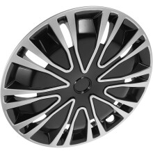 Enjoliveur de roue automobile argenté et noir de 13 pouces, cache-moyeu décoratif pour voitures