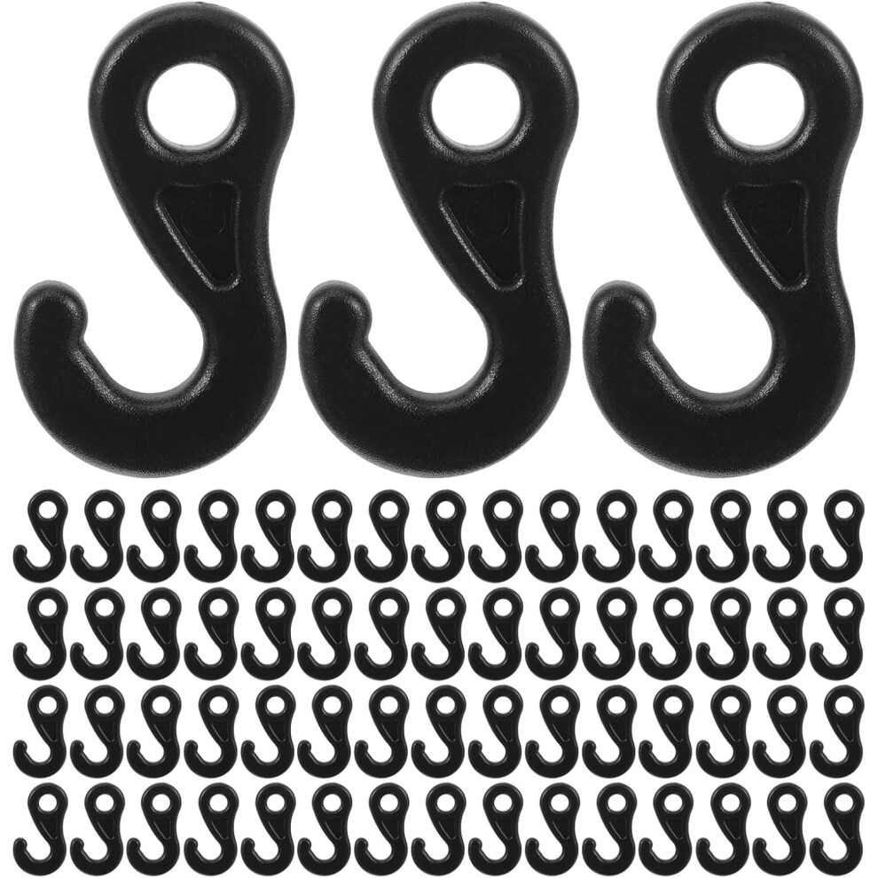 300Pcs Plastic S-Shape Hooks For Rv Camping Awning And Canopy Tent Sturdy Tent Hooks Black 8686962948745
