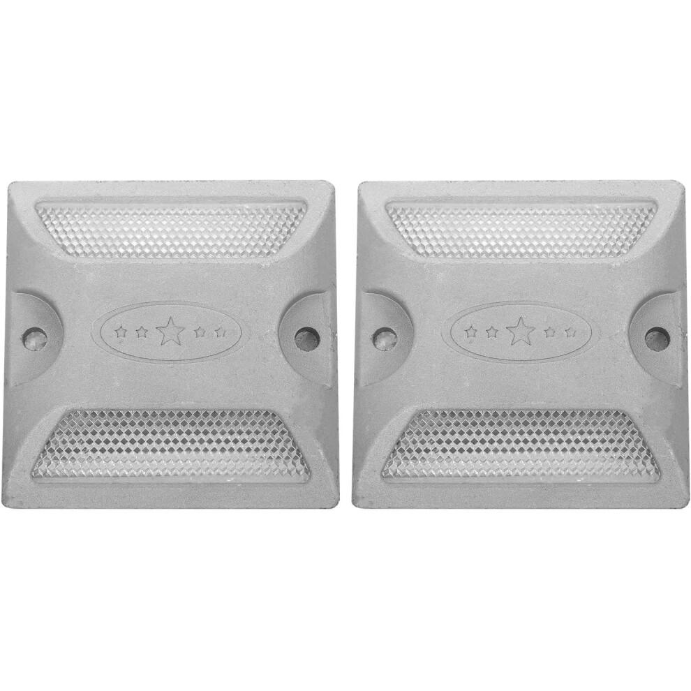 2Pcs Reflective Road Markers For Driveway Safety With Raised Design, Metal And Plastic Pavement Reflectors 5455468472589