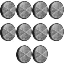10 runde, weiße Sicherheitsreflektoren aus Kunststoff, 56 mm Durchmesser, mit 6-mm-Schraube