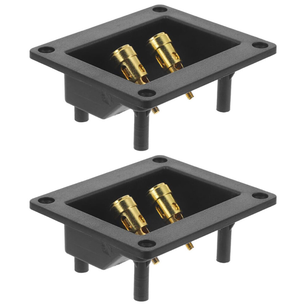 Speaker Terminal Junction Box 2Pcs Spring Binding Post Connectors Gold 5455468482908