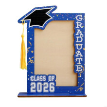 (Blue) Graduate Photo Frame Display for Centerpieces Graduation Gift for High School College
