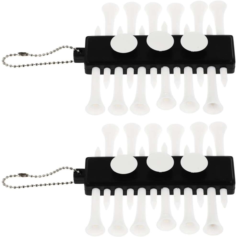 Golf Tee Holders 2Pcs Plastic Tee Carriers With Ball Marker Set Golfing Supplies 5455468479854