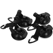 Lot de 4 crochets Ă ventouses robustes noirs pour tente de voiture et camping