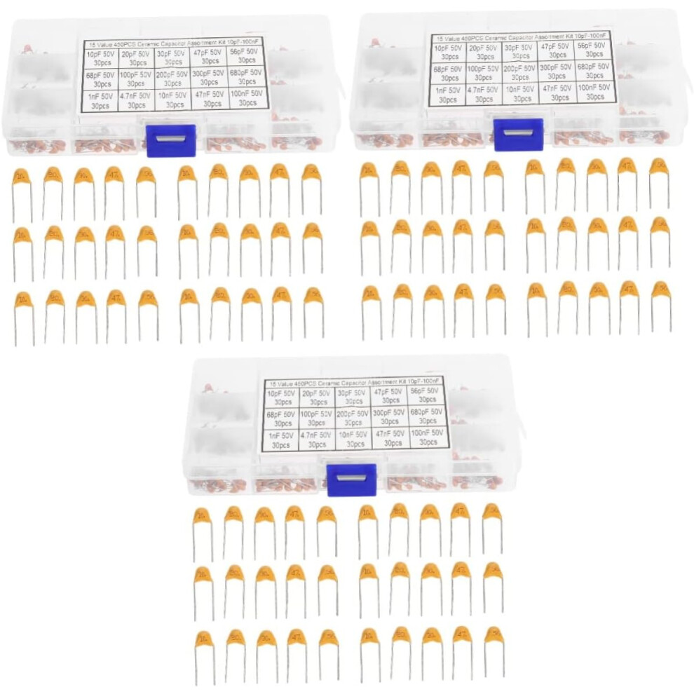 3Sets Ceramic Capacitor Multilayer Electronic Parts For Hobby Electronics Gadgets Golden/Yellow 5455468482953