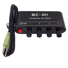2X New Audio Mixer Condenser Microphone Mixer Four-In-One Microphone Amplifier for Computer Mobile Phone Sound Card