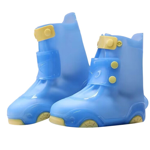 Thickened Rainproof PVC Shoe Covers Waterproof Rain Boot-Blue M