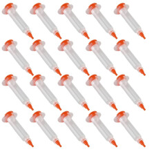 Ensemble de Seringues de Distribution D'Air Transparentes 3CC (20 Pièces) - Seringue de Distribution Transparente, Piston, Bouchon et Couvercle