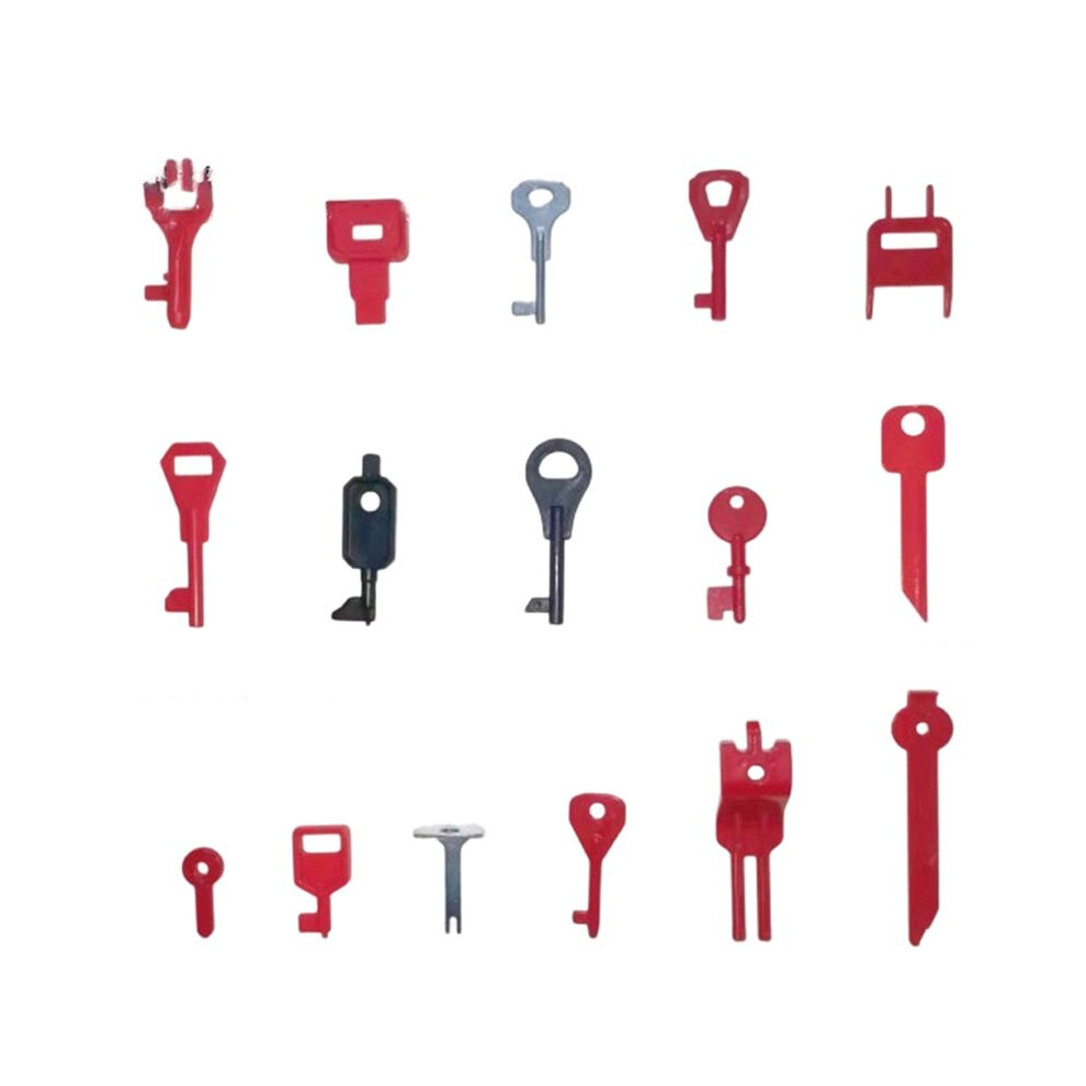 16 PCS Fire Alarm Test Key Set with 2 Key Rings, Manual Reset Key Kit ...