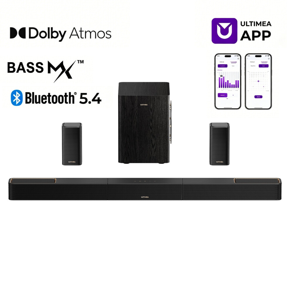 Ultimea Skywave X40 5.1.2Ch Wireless Surround Sound System, 530W Dolby Atmos Soundbar With Subwoofer & Rear Speakers, Dual 5Ghz, Bluetooth@ 5.4 4262533460270