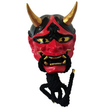 Japanese Samurai Mask - Hand-Painted Resin for Halloween Cosplay