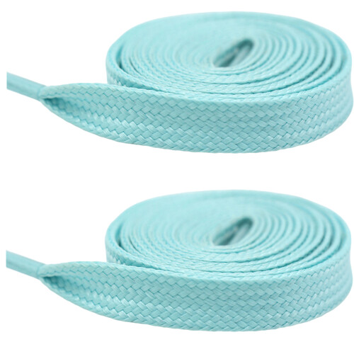 High Visibility Flat Shoe Laces Glowing in-light blue 100cm