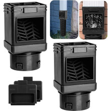 Downspout Filter,Leaf Removers,Downspout Filters, Downspout Screen Filters,2X3 and 3X4 Drainpipe, (2-Pack Black)