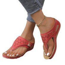 Dames ademende casual slippers met verhoogde-helder rood 36