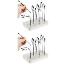 Modellställ med 12 St Flexibla Metallklämmor, Modellmålning, Krokodilklämma, Pinne för Modellairbrushfärg, Silverfärgad