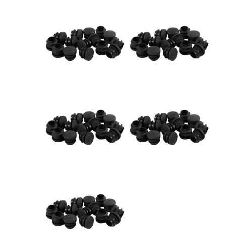 75Pcs Black Plastic Blanking End Cap Round Tube Insert Pipe Bung 16mm