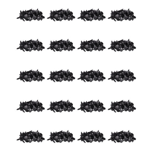 5mm X 5mm Hole Dia Black Plastic Rivets Fastener Push Clips 960 Pcs