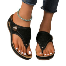 Orthopedic Sandals for Women With Arch Support Wedge-Black 42