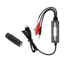 USB Audio Capture Grabber Card Cassette to CD/MP3 Converter WMA WAVE Recorder Edit Audio to Digital