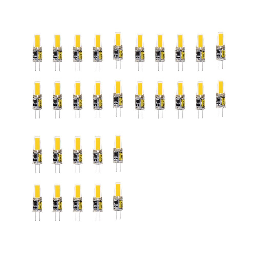 30Pcs G4 Led Cob Lamp 3W Bulb Candle Lights Replace 30W 40W Halogen For Chandelier Spotlight, Ac Dc12v Warm White 4713241374156