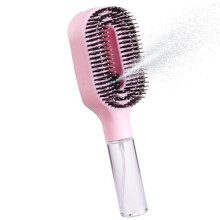 Brosse à Cheveux avec Brumisateur Intégré, Brosse Démêlante 2 en 1 avec Brumisateur Intégré, Utilisable sur Cheveux Secs et Mouillés, Rose