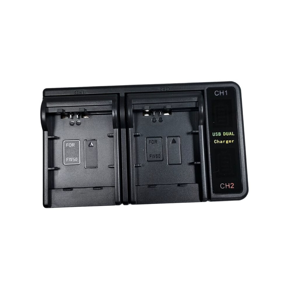 Battery Charger Dual Slot Fw-50 Charger For Camera Batteries Fast Usb Charging Travel Replacement Dock 4712400190934