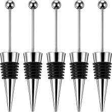 5 Pcs of Stainless Steel Bottle Stopper Kit, Reusable Cork Stoppers for Wine Lovers, Used for Wedding Party