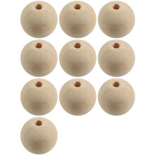 300X Billes en Bois D'Espacement de Boule Naturelle 25 mm (1 Pouce) -Bijoux Faisant des Résultats, Bricolage Artisanat Couleur Bois