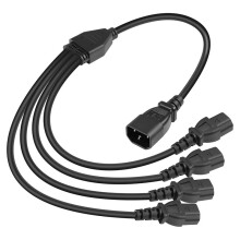 C14 Male to Four-to-Four C13 Female Server AC Power Extension Cable
