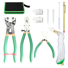 10Pcs Glass Cutting Tool Set Kit Glass Cutters Tools 8" Tile Nippers 8" Glass Running Pliers with Curved  6" Breaker