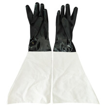1 Pair  Gloves for Sandblasting Machines: Extra-Long Extra-Thick Slip-Resistant Wear-Resistant Rubber Gloves