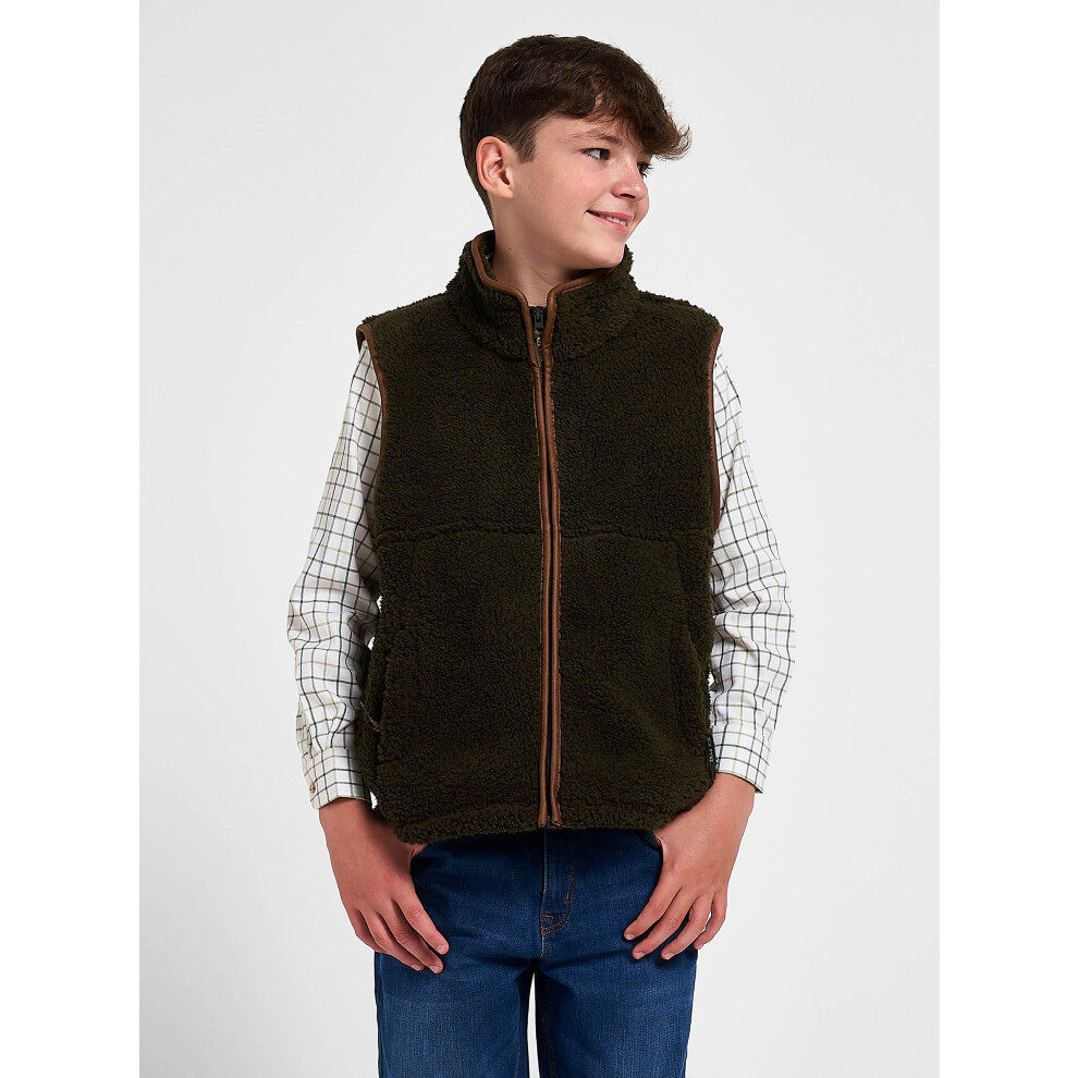 Jack Pyke Junior Sherpa Fleece Gilet Olive Xxxs Dark