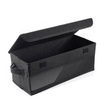 CD Storage Box, CD Case Holder with Handles, Lid and Clear Window Stackable CD Organizer Box