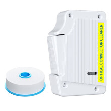 Fiber End Face Cleaning Box with 1 Replacement Core Cassette Fiber Wiping Tool Optical Fiber Cleaner SC/ST/FC/LC White