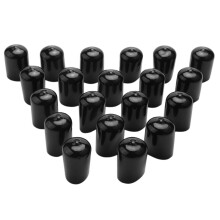 20 St Gummi äNdlock 19 Mm ID PVC Runt RöR Bult Lock Lock Skruv GäNgskydd Svart
