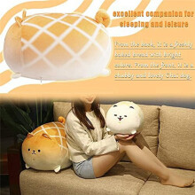 Peluche Shiba Inu en Peluche, Oreiller en Pain D'Ananas en Forme de Chien Doux, PoupéE Akita Mignonne, Meilleurs Cadeaux Blanc