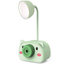 Lampada da Tavolo Ricaricabile USB un LED Portapenne Simpatico Cartone Animato con Temperamatite Collo Flessibile Luce Notturna per La Cura Degli