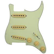 Ensemble de 11 Trous Guitare Plaque de Protection ST SSS Plaque ArrièRe avec Boutons Embouts 52/52/52Mm Couvertures de Ramassage pour Accessoires de