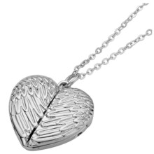 2 Sublimazione Vuoto Ali D'Angelo Piccola Scatola Foto Collana Pendente Moda Sublimazione Forniture Gioielli in Bianca (Argento)